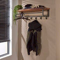 Garderobe Daytona – 6 Haken mit Hutablage aus Nussbaumholz