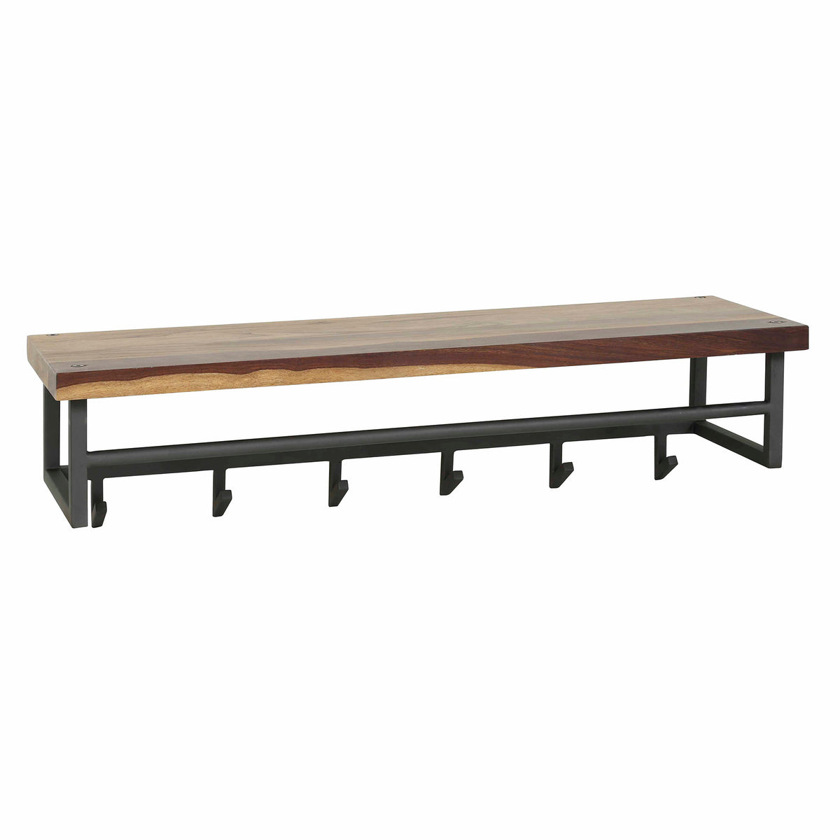 Garderobe Daytona – 6 Haken mit Hutablage aus Nussbaumholz
