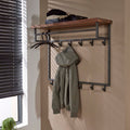 Garderobe Daytona – 12 Haken mit Hutablage aus Nussbaum