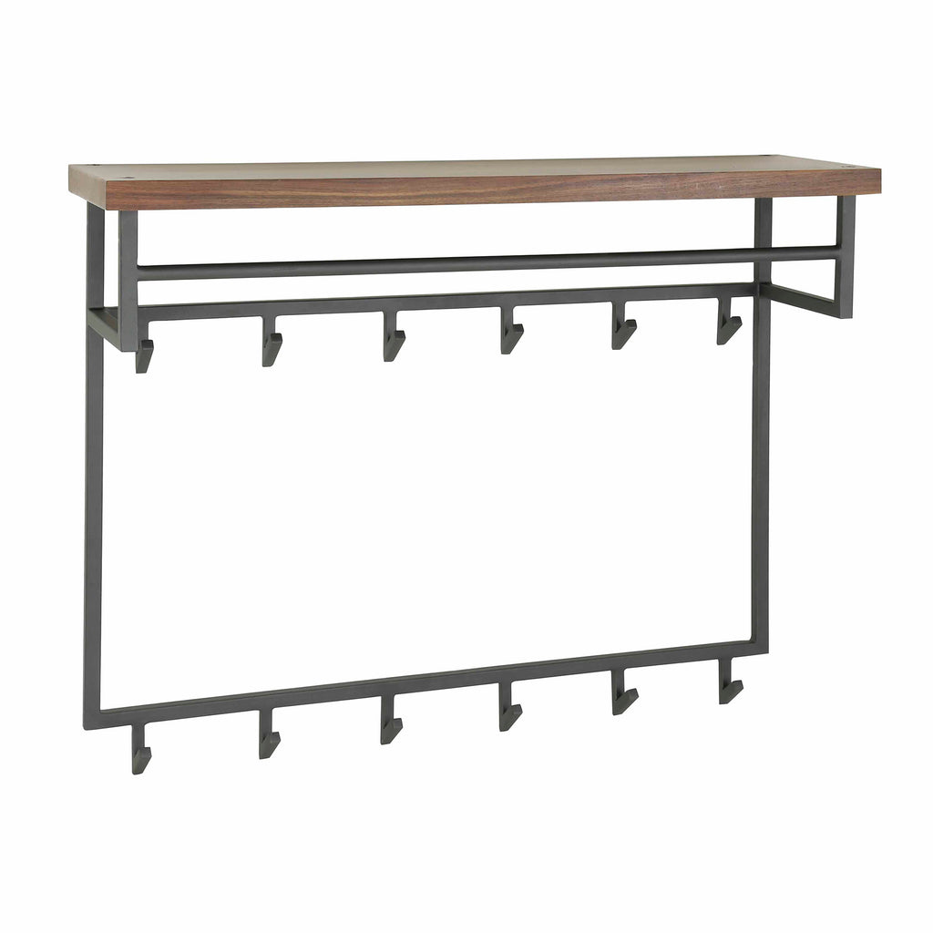 Garderobe Daytona – 12 Haken mit Hutablage aus Nussbaum
