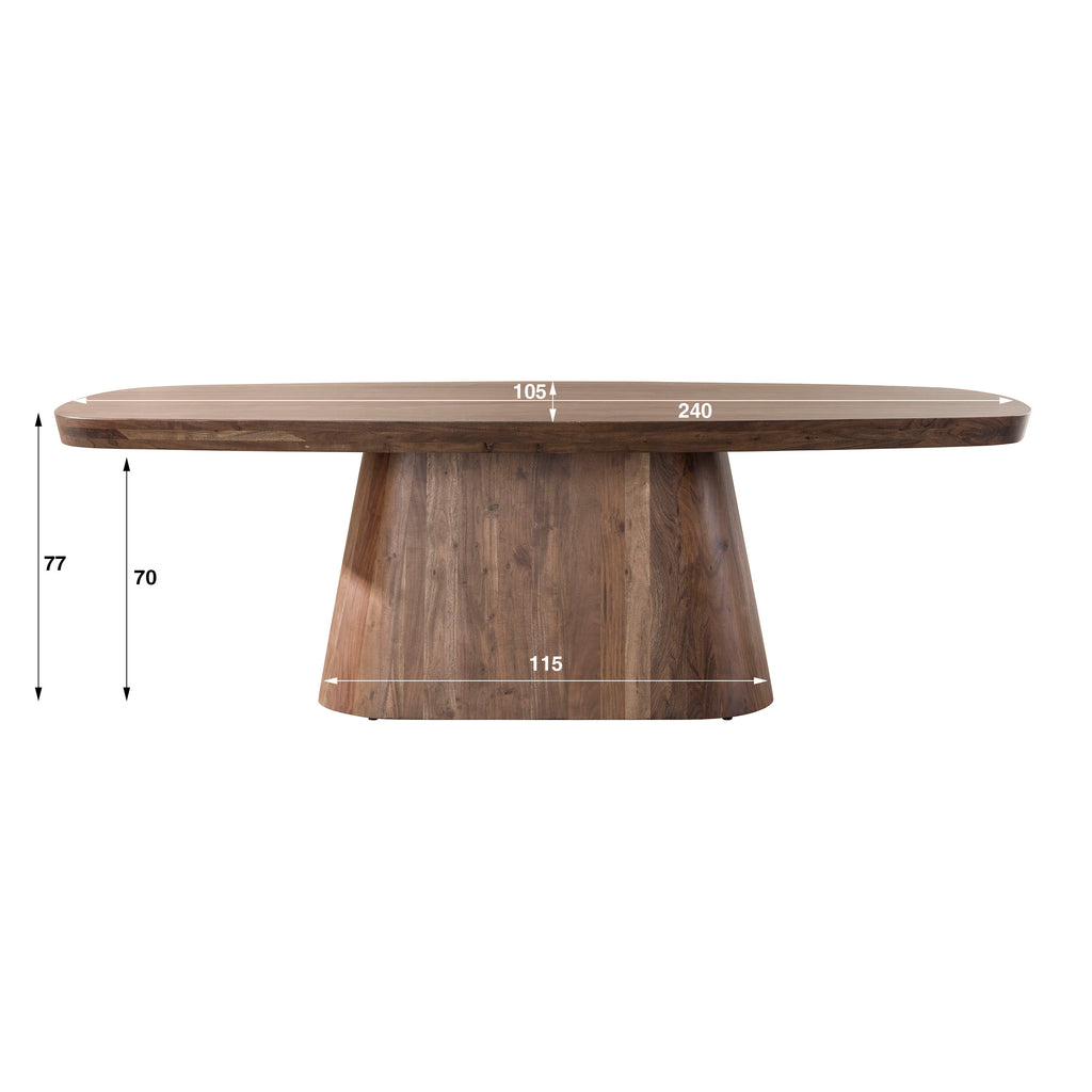Esstisch Arcadia – oval 240cm, Akazie massiv