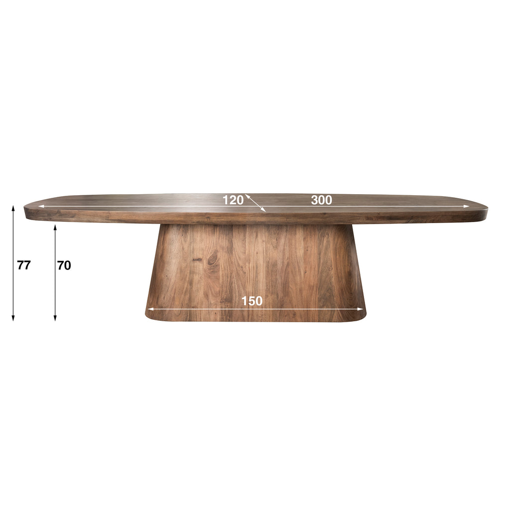 Esstisch Arcadia – oval 300cm, massive Akazie