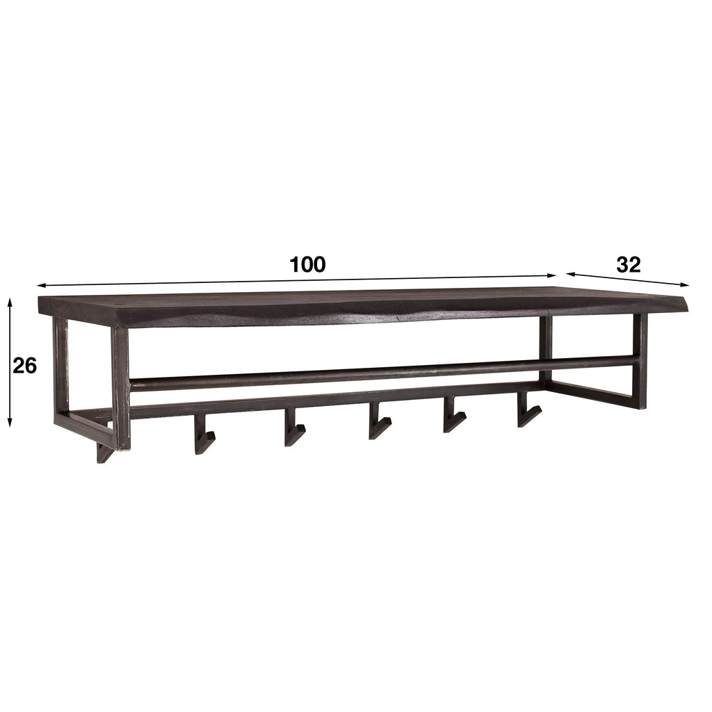 Garderobe Yukon Hutablage 6 Haken