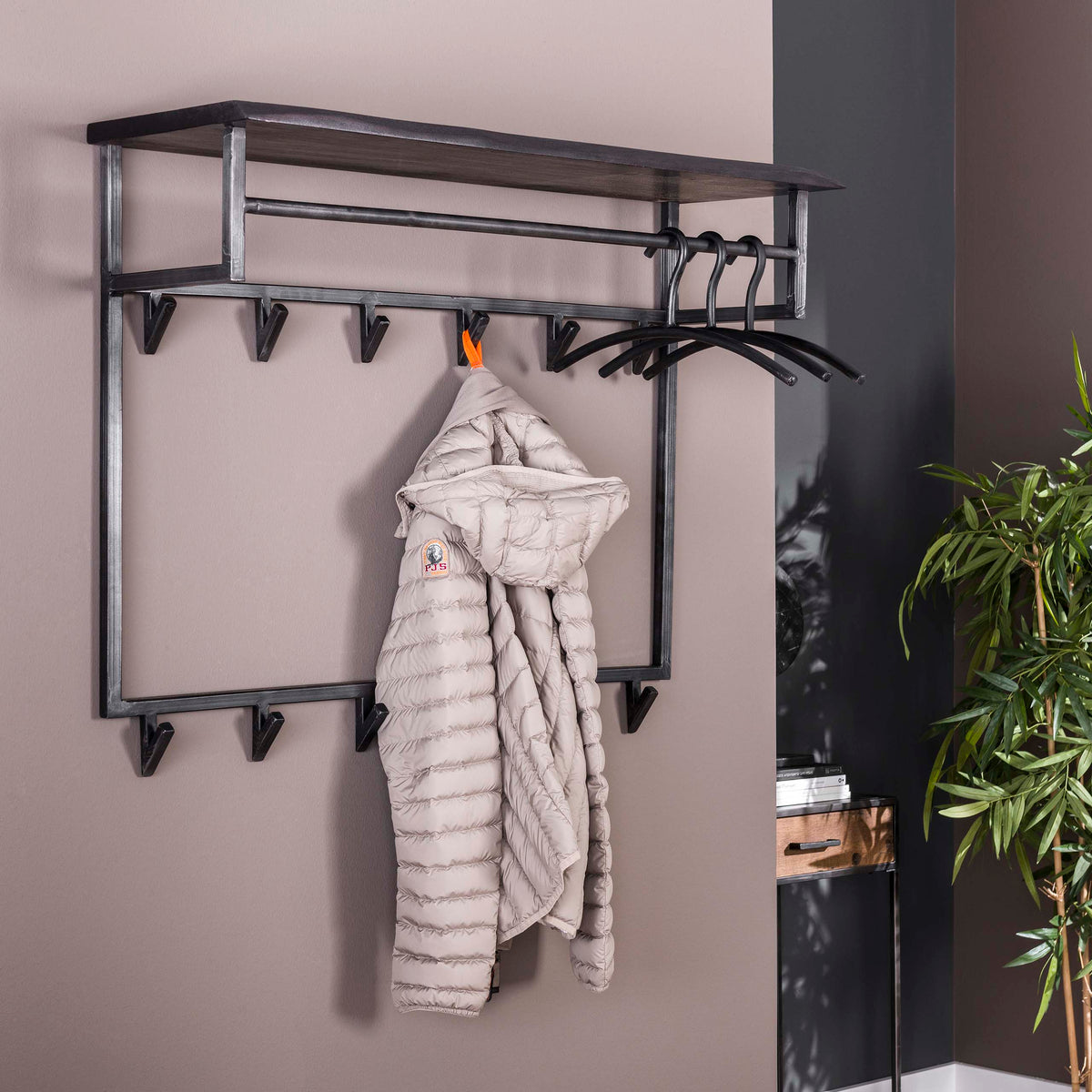 Garderobe Yucon hoch Hutablage 12 Haken