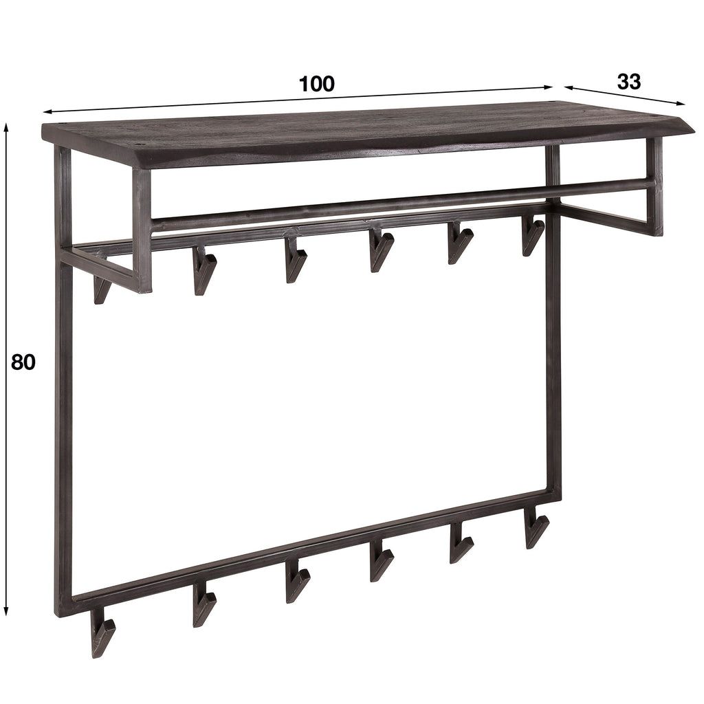 Garderobe Yucon hoch Hutablage 12 Haken