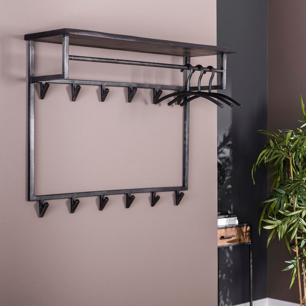 Garderobe Yucon hoch Hutablage 12 Haken