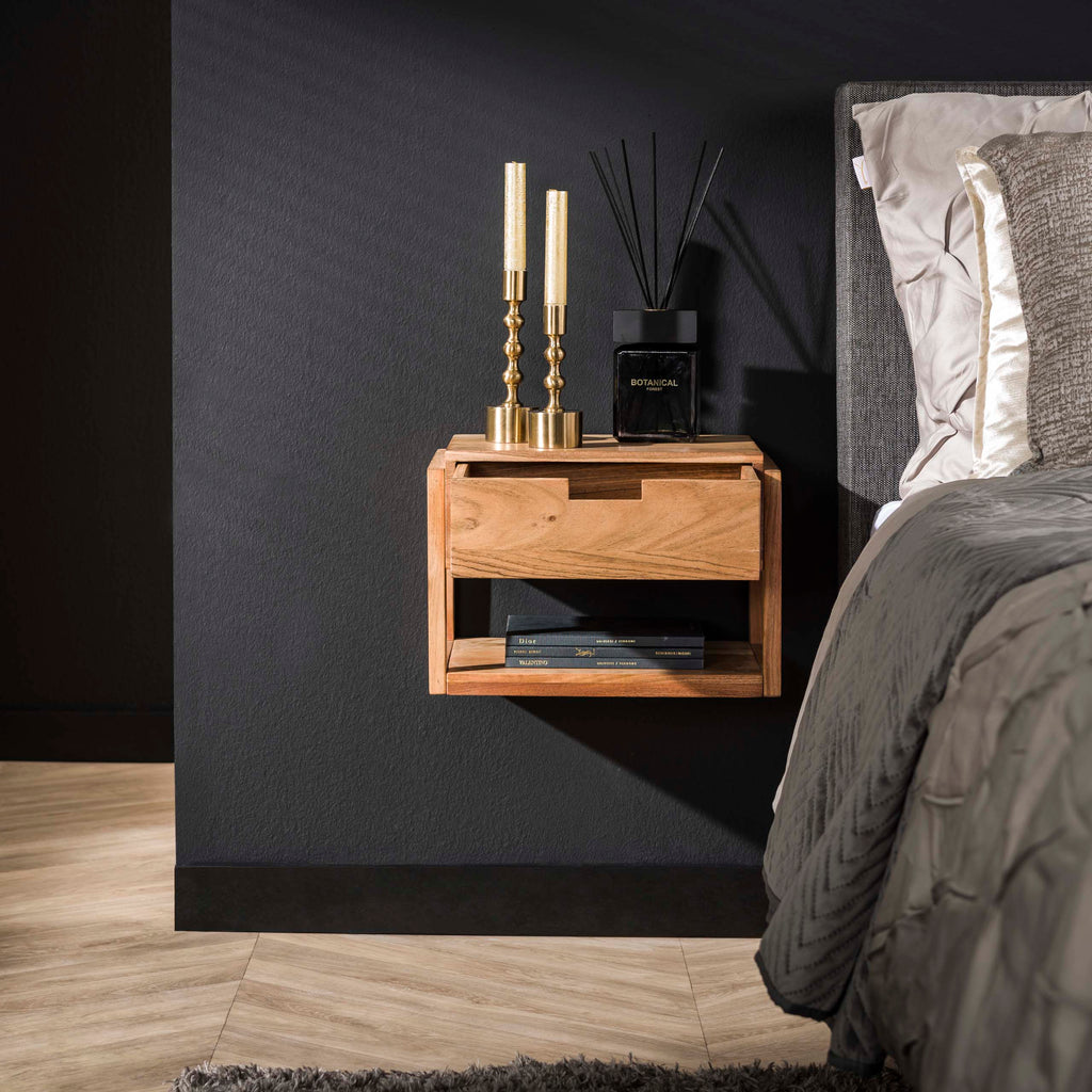 Nachttisch Holzgestell schwebend 1 Schublade