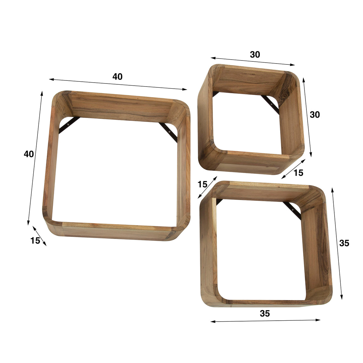 Wandregal-Set aus 3 Boxen