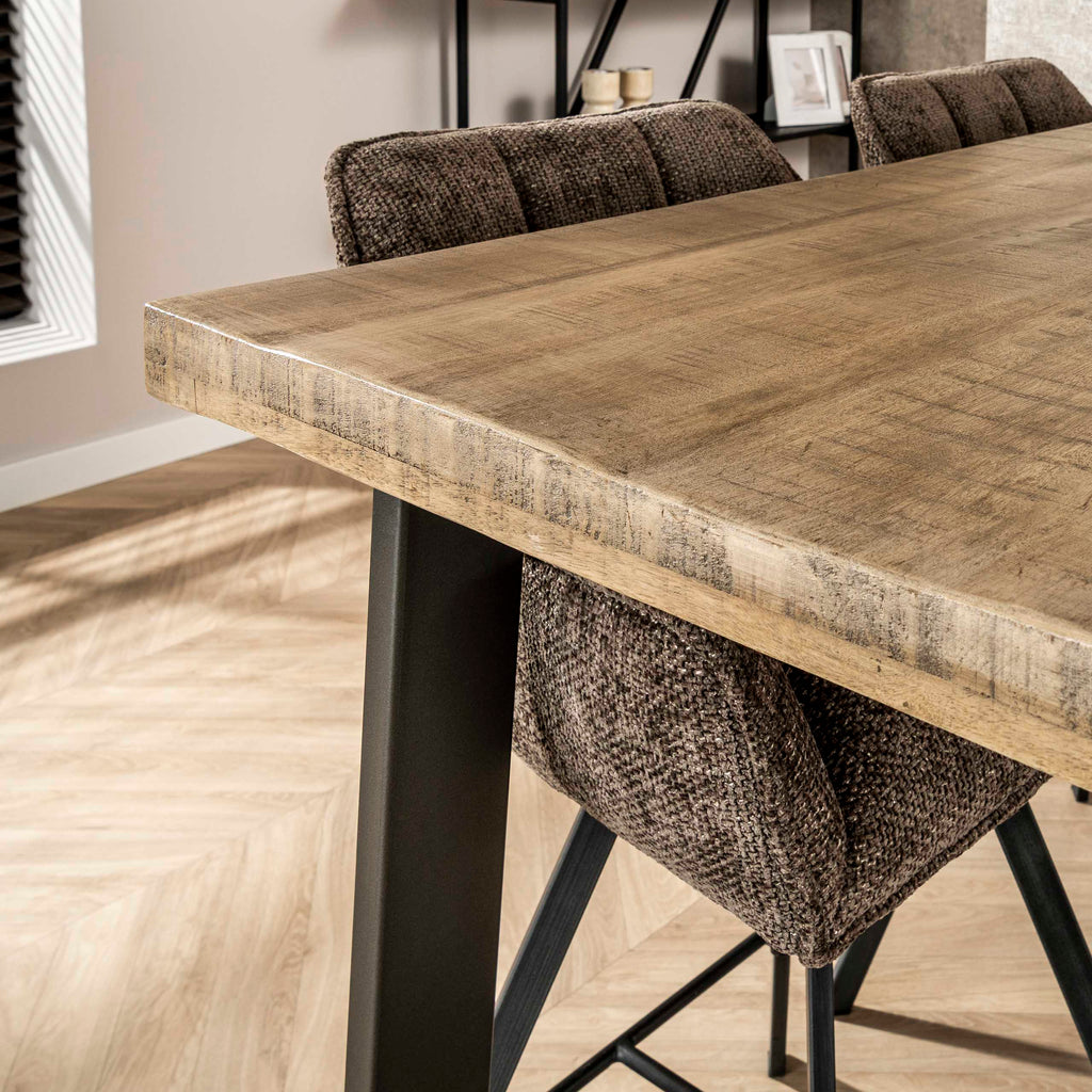 Bar table, solid, trapezoidal, 135cm
