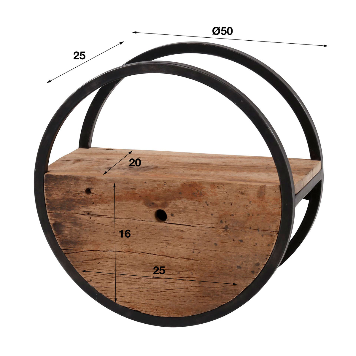 Wandregal Circular 1 Schublade Ø50cm