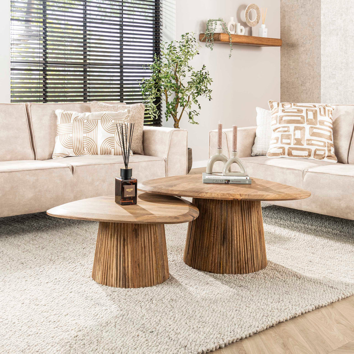 Couchtisch Wave, dreieckig, 2er-Set