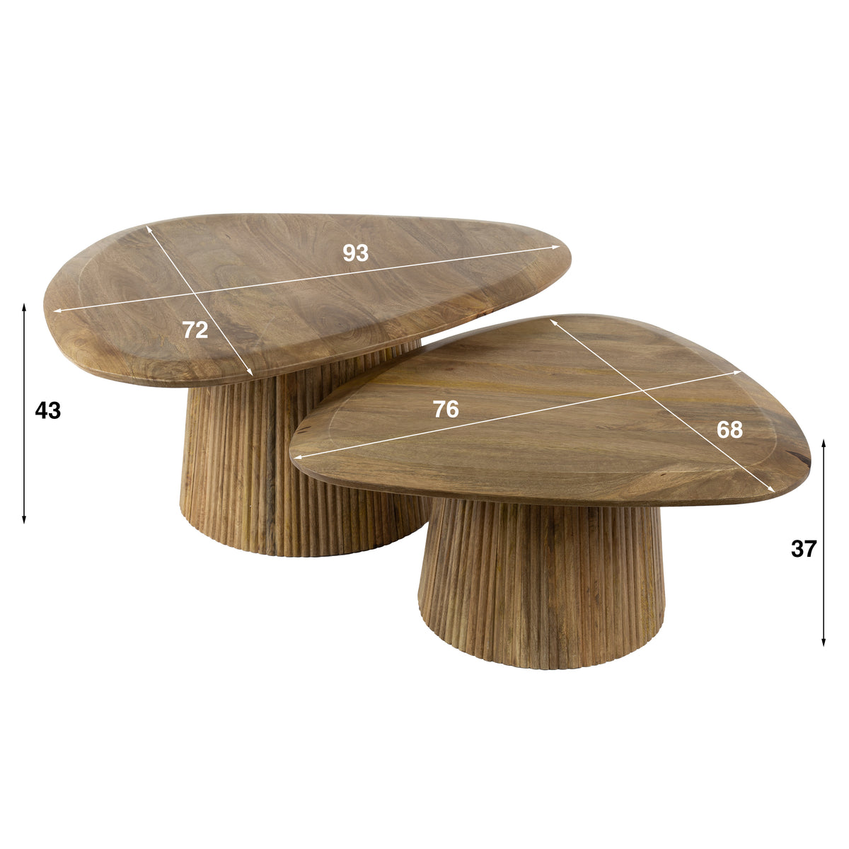 Couchtisch Wave, dreieckig, 2er-Set
