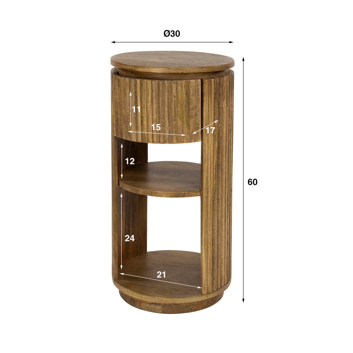Nachttisch Wave XS rund 1 Schublade