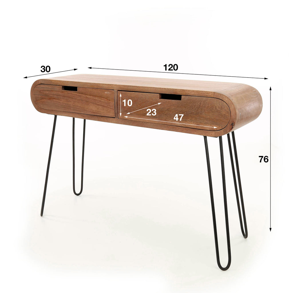 Console/Dressing Table Barrel 2 Drawers