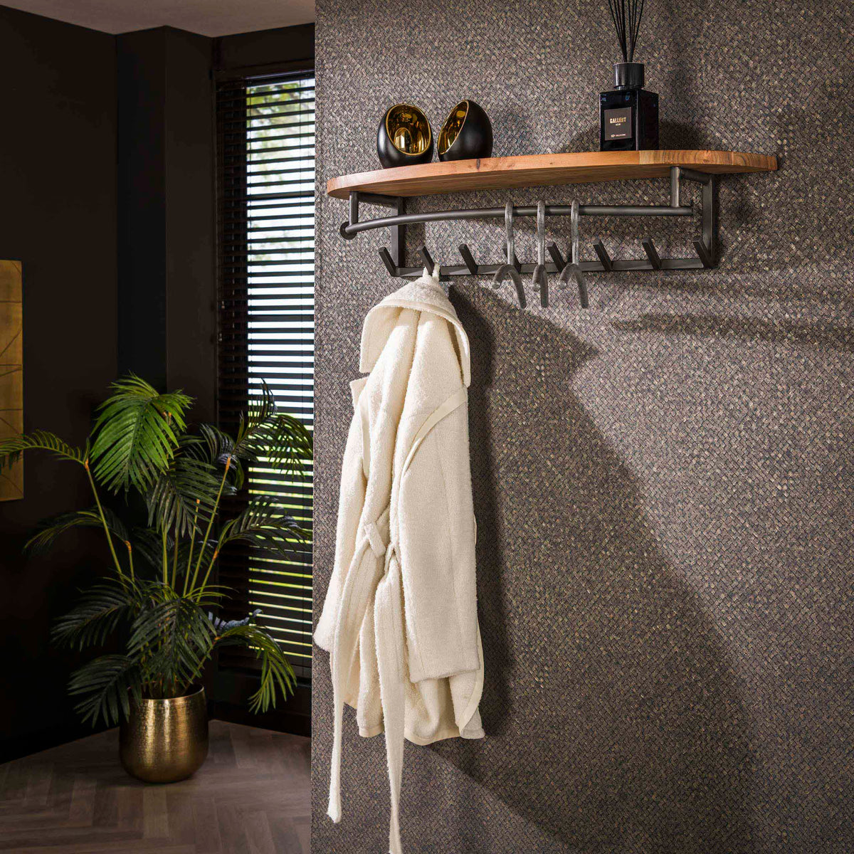 Garderobe Rund Kleiderstange und Hutablage 8 Haken
