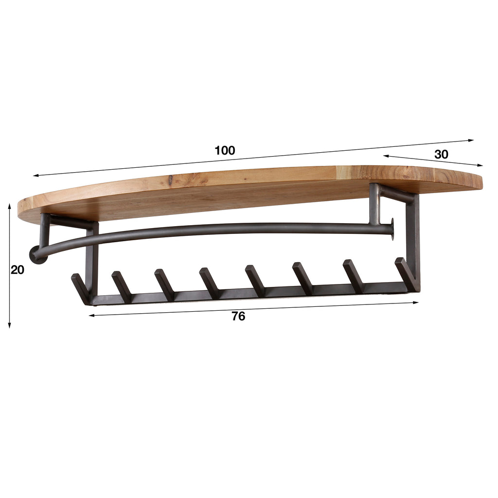 Garderobe Round Kleiderstange und Hutablage 8 Haken