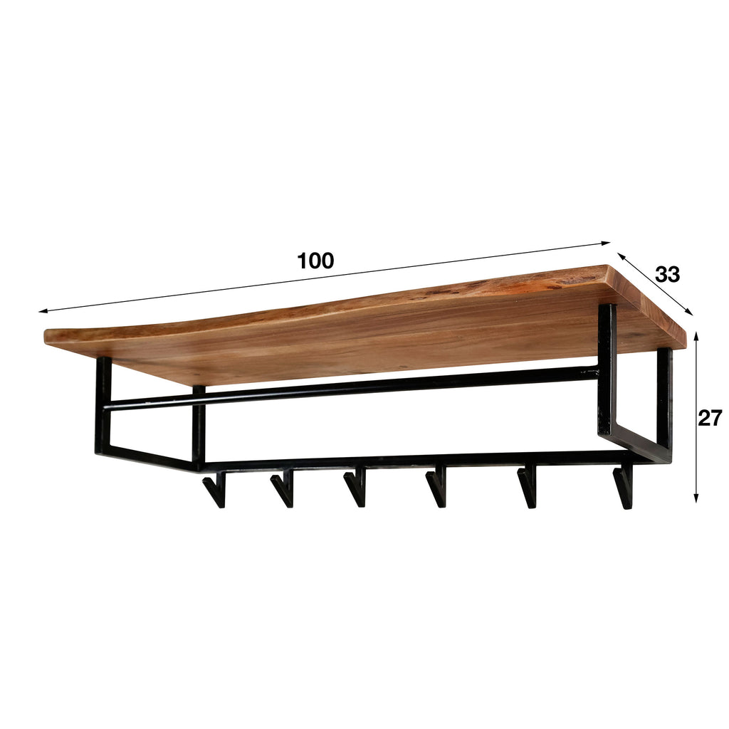 Garderobe Edge Kleiderstange und Hutablage 6 Haken