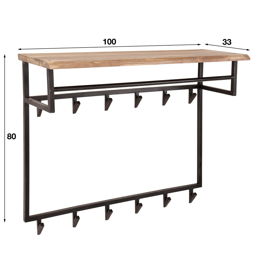 Garderobe Edge hoch Kleiderstange und Hutablage 12 Haken