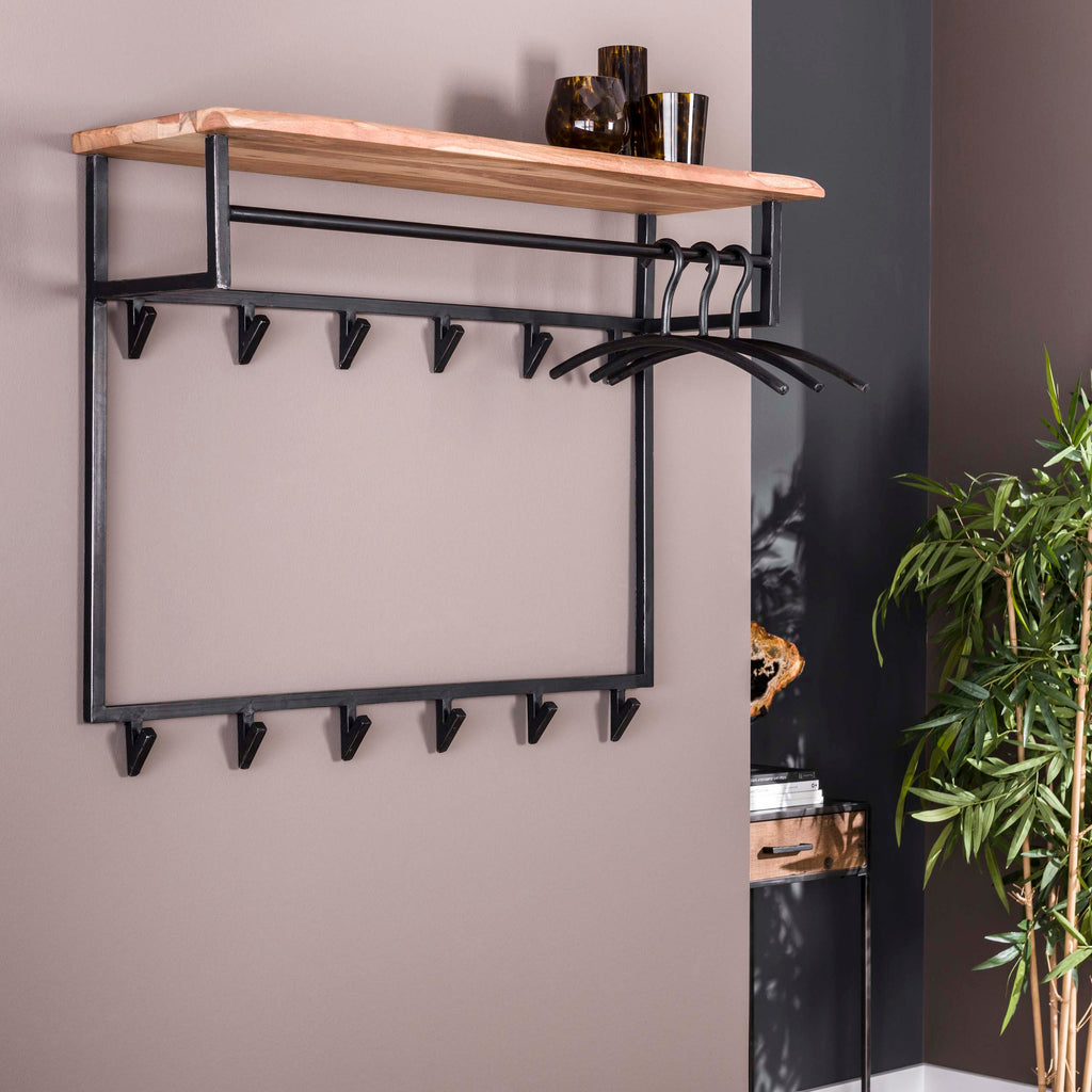 Garderobe Edge hoch Kleiderstange und Hutablage 12 Haken