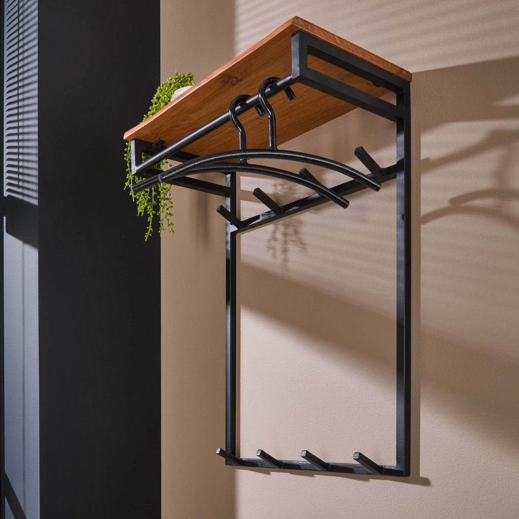 Garderobe Custom hoch Kleiderstange und Hutablage  2x4 Haken