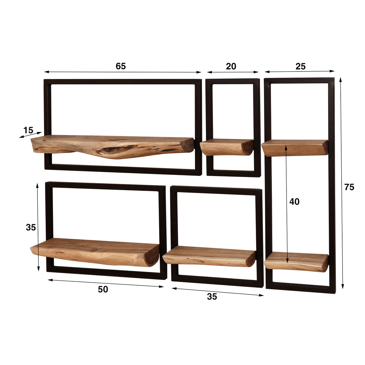 Wandregal Edge Frame Set aus 5
