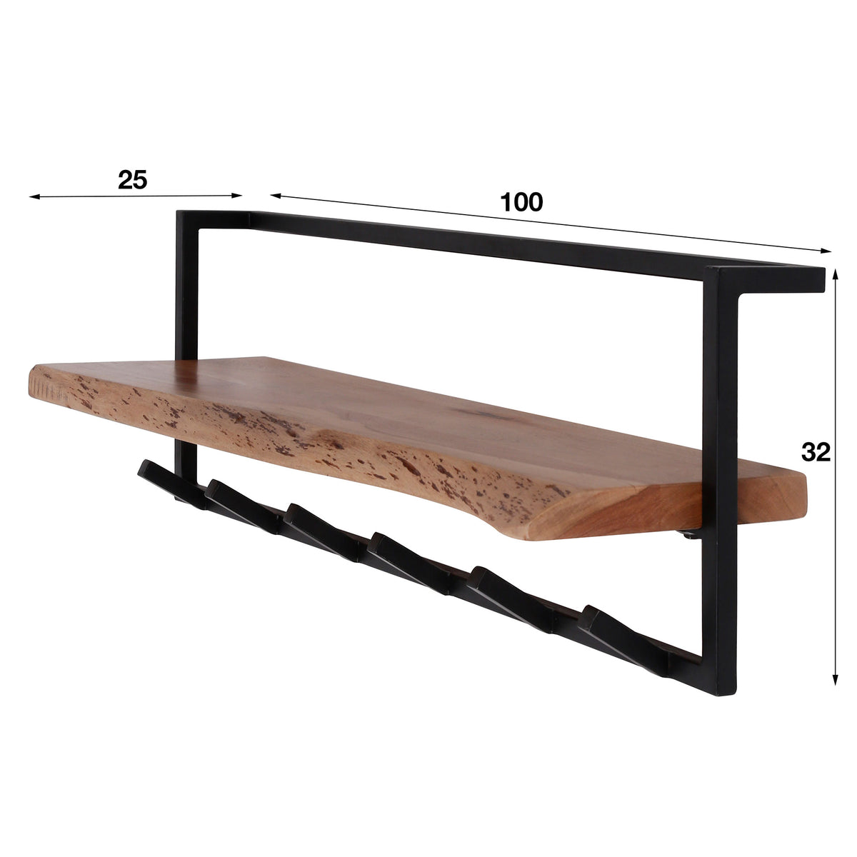 Garderobe Air Solid Hutablage 6 Haken