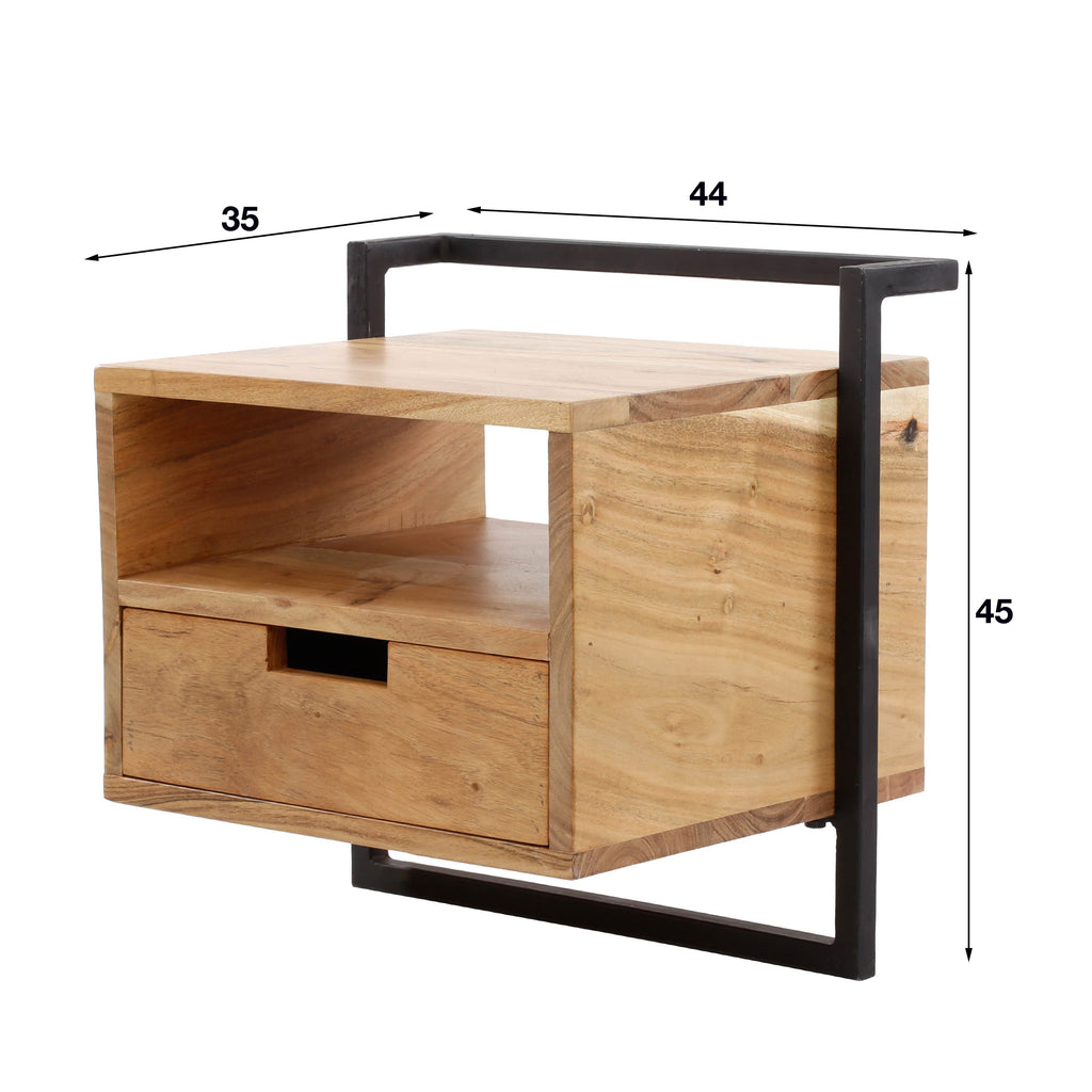 Nachttisch Air Solid offenes Fach 1 Schublade