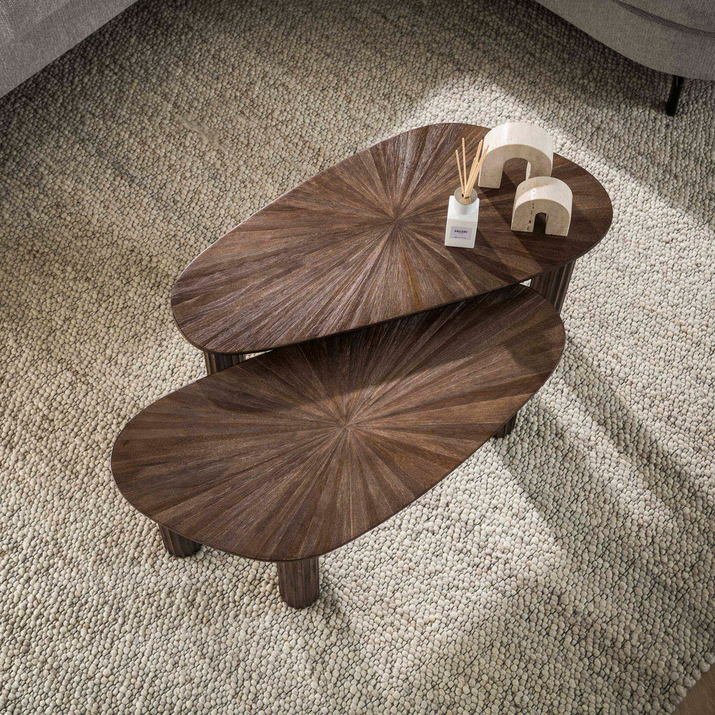 Couchtisch Maya Teak, organisch, 2er-Set