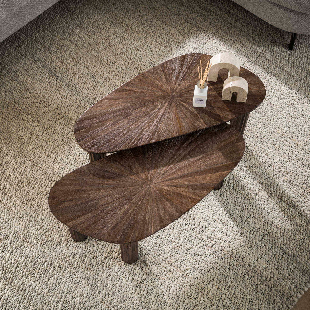 Couchtisch Maya Teak, organisch, 2er-Set
