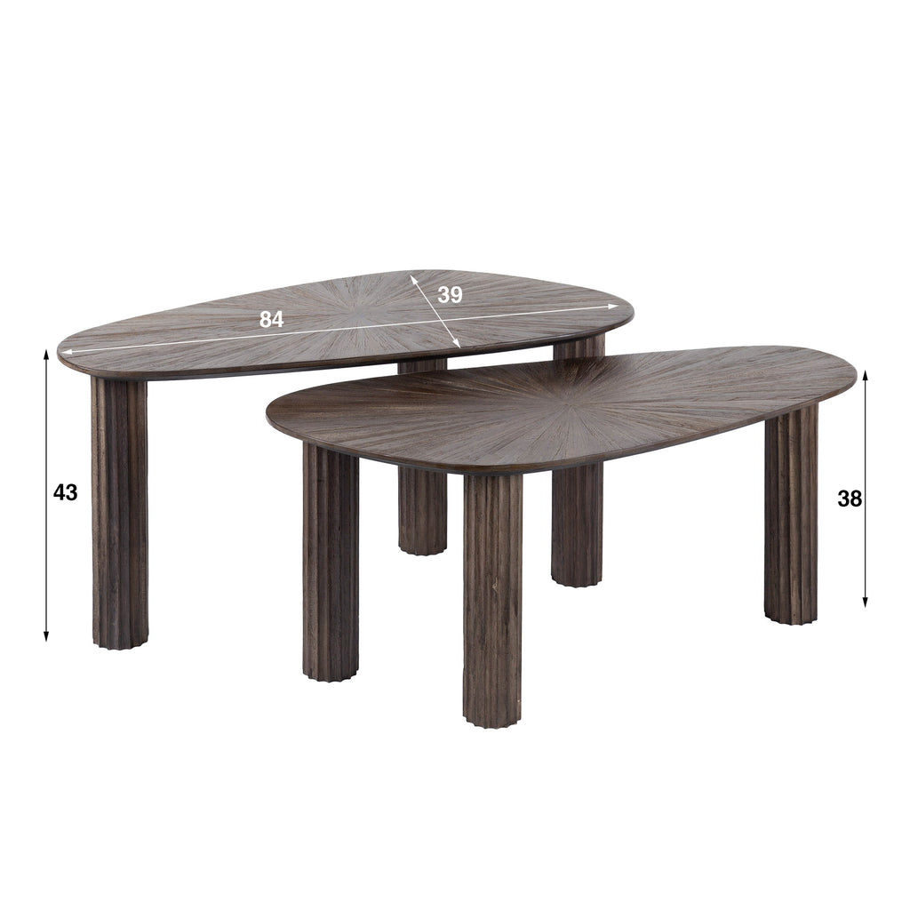 Couchtisch Maya Teak, organisch, 2er-Set
