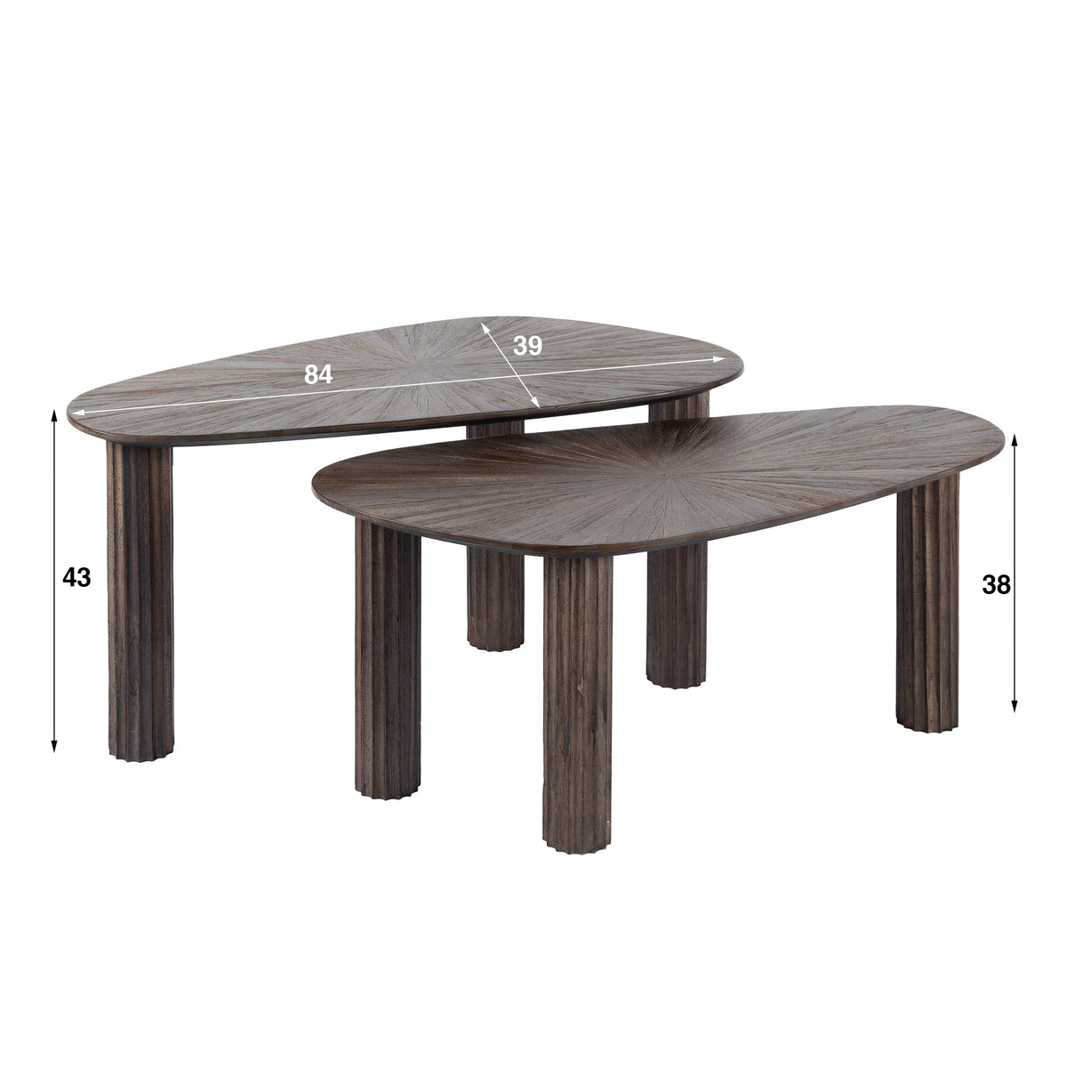 Couchtisch Maya Teak, organisch, 2er-Set
