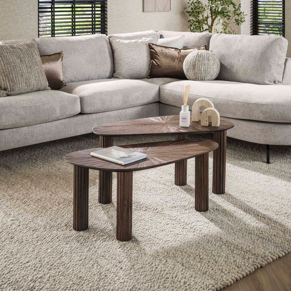 Couchtisch Maya Teak, organisch, 2er-Set