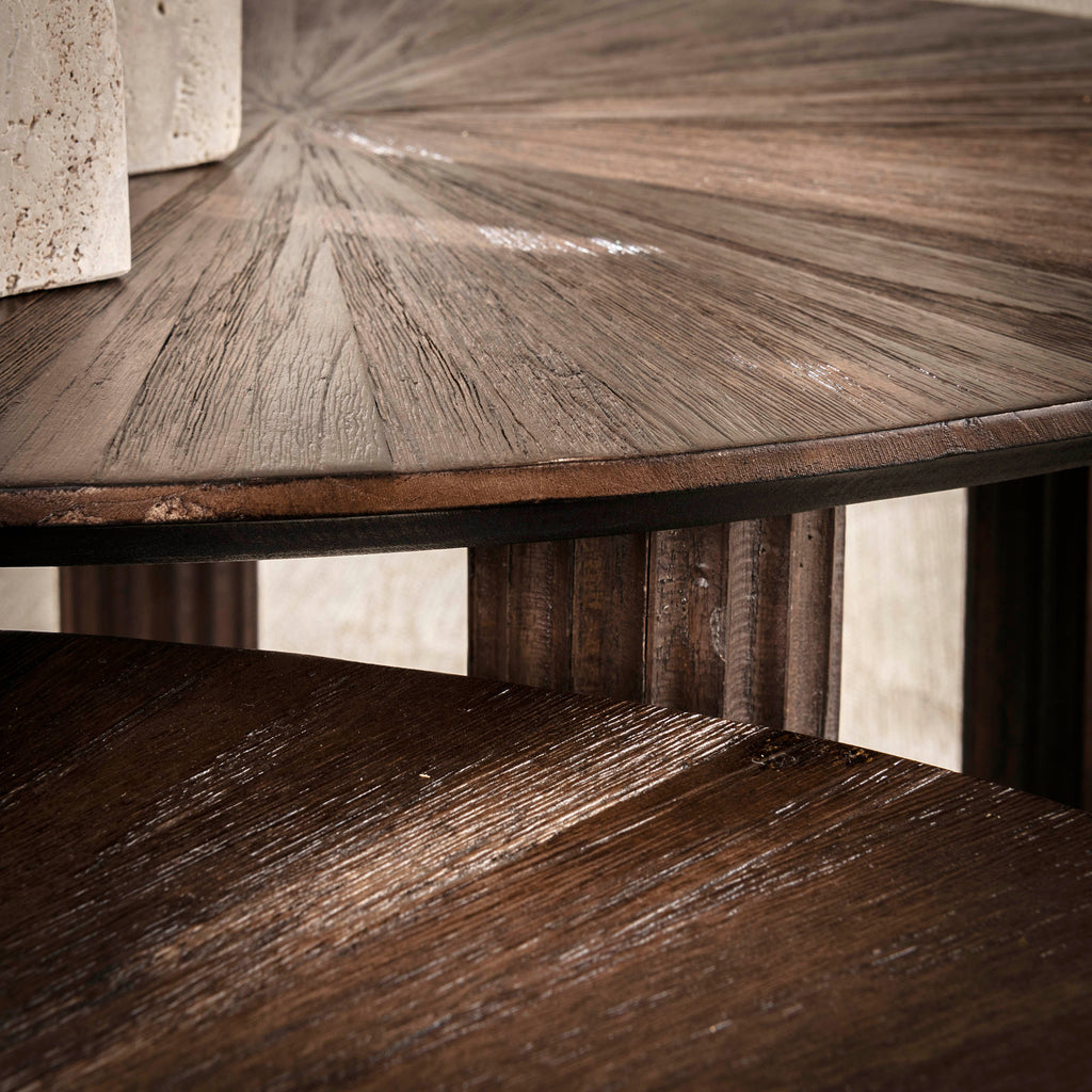 Couchtisch Maya Teak dreieckig Set aus 2