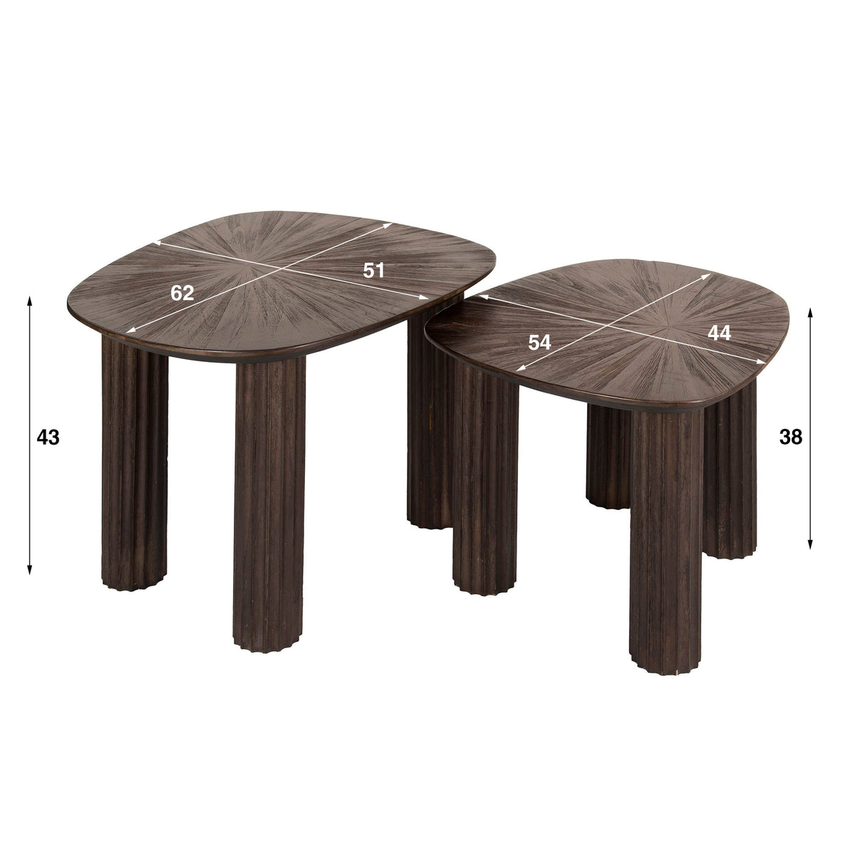 Couchtisch Maya Teak viereckig 2er-Set