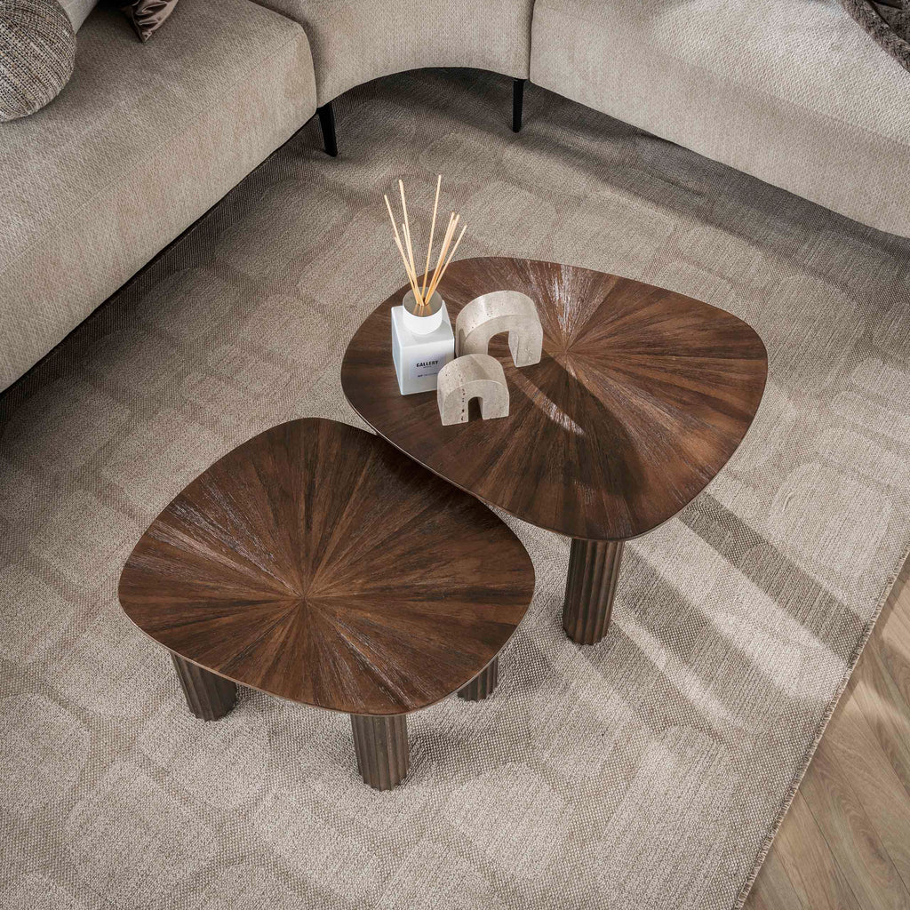 Couchtisch Maya Teak viereckig Set aus 2
