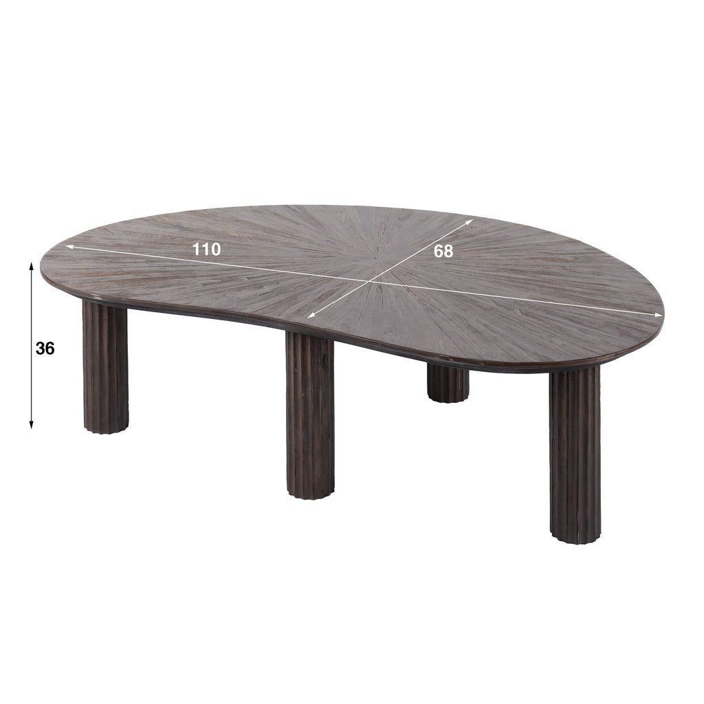 Couchtisch Maya Teak nierenförmig 110 cm
