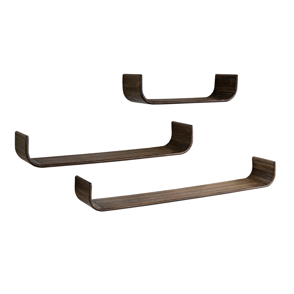 Wandregal Maya Teak U-Form 3er-Set