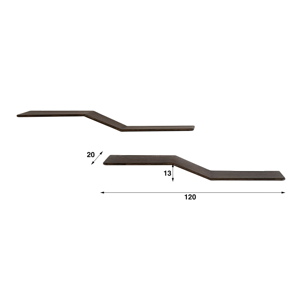 Wandregal Maya Teak S-Form 2er-Set