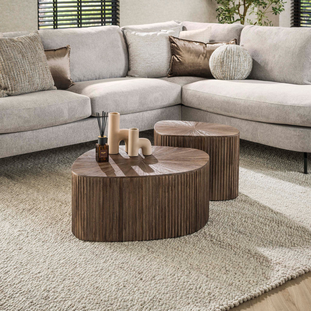 Couchtisch Maya Teak viereckig 2er-Set