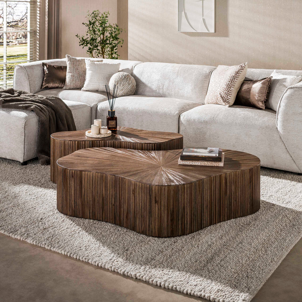 Couchtisch Maya Teak XL shamrock Set aus 2
