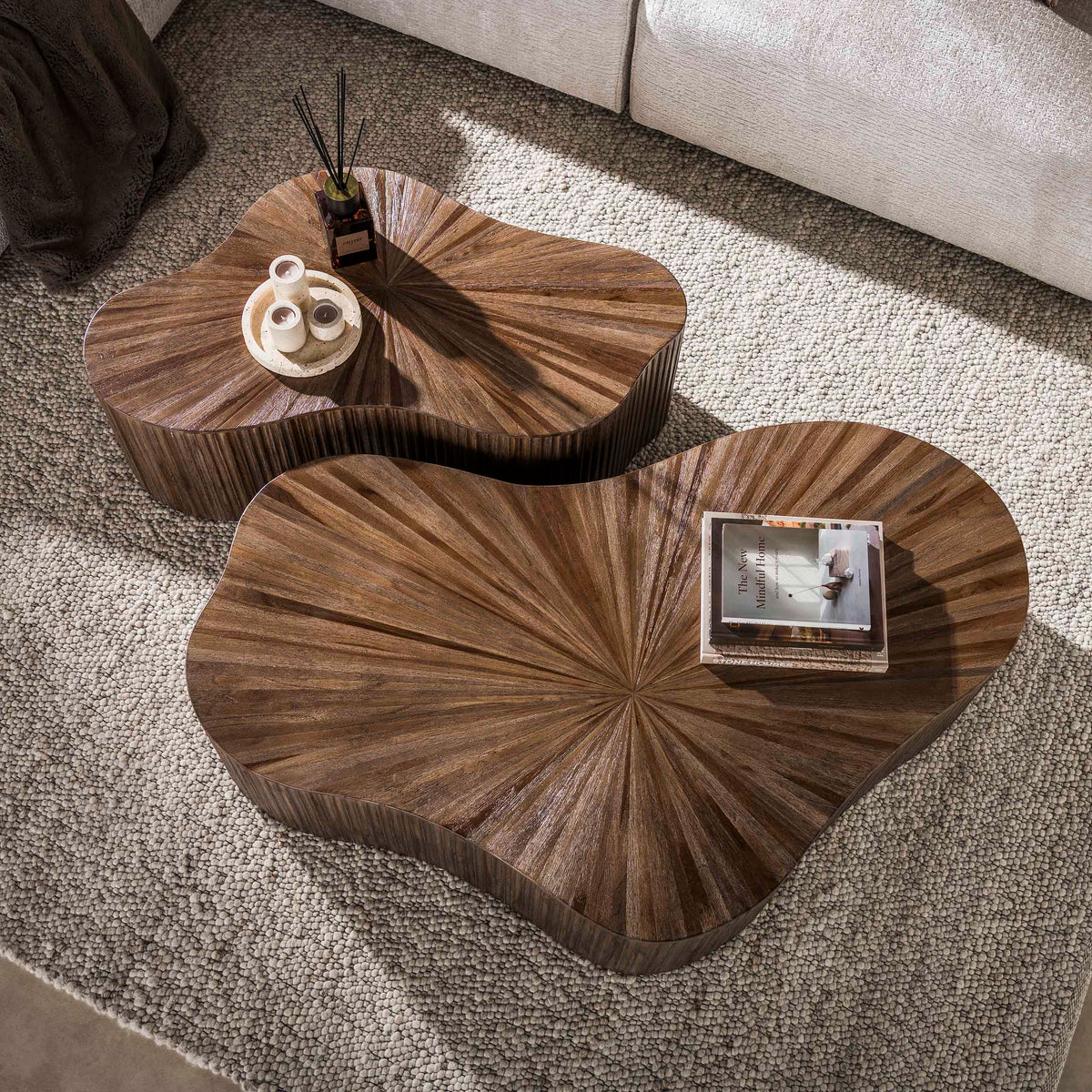 Couchtisch Maya Teak XL Kleeblatt, 2er-Set