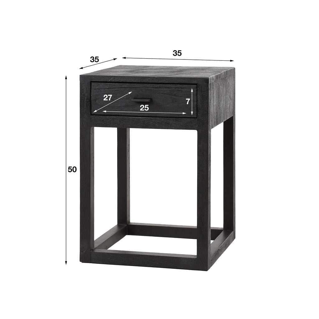 Nachttisch Black Square 1 Schublade