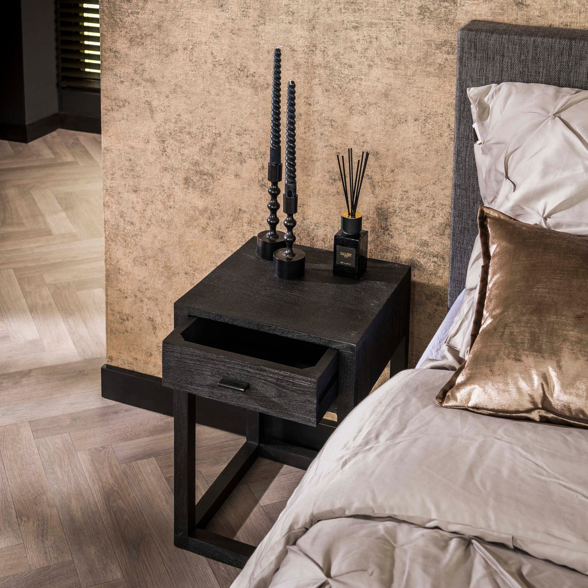 Nachttisch Black Square 1 Schublade