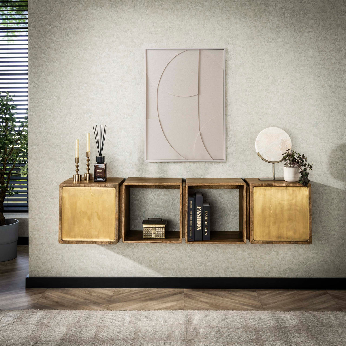 Sideboard Messing 2 Türen