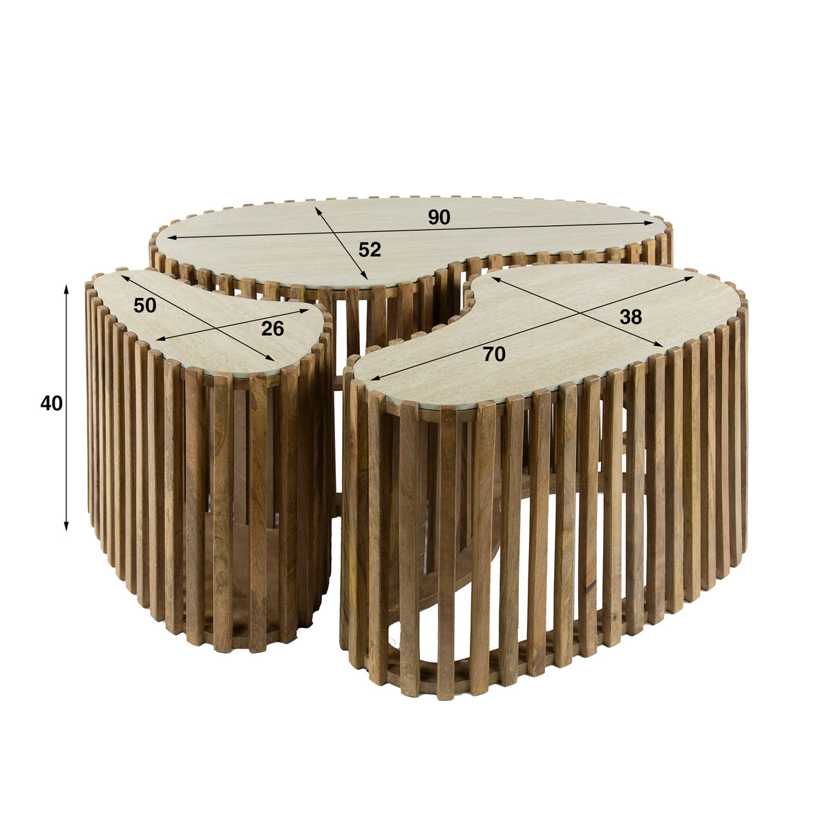 Couchtisch Nuovo Nierenförmig 3er-Set