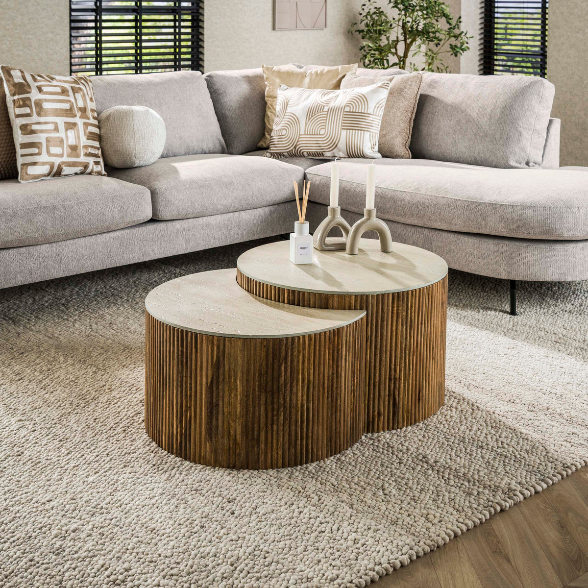 Couchtisch Nuovo halbrund, 2er-Set