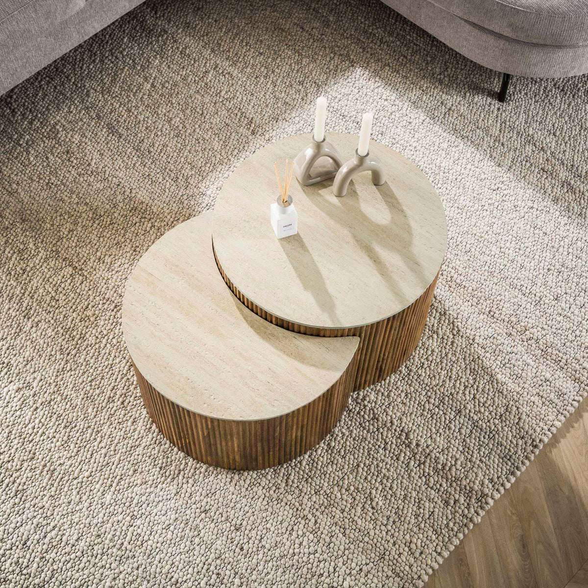 Couchtisch Nuovo halbrund, 2er-Set