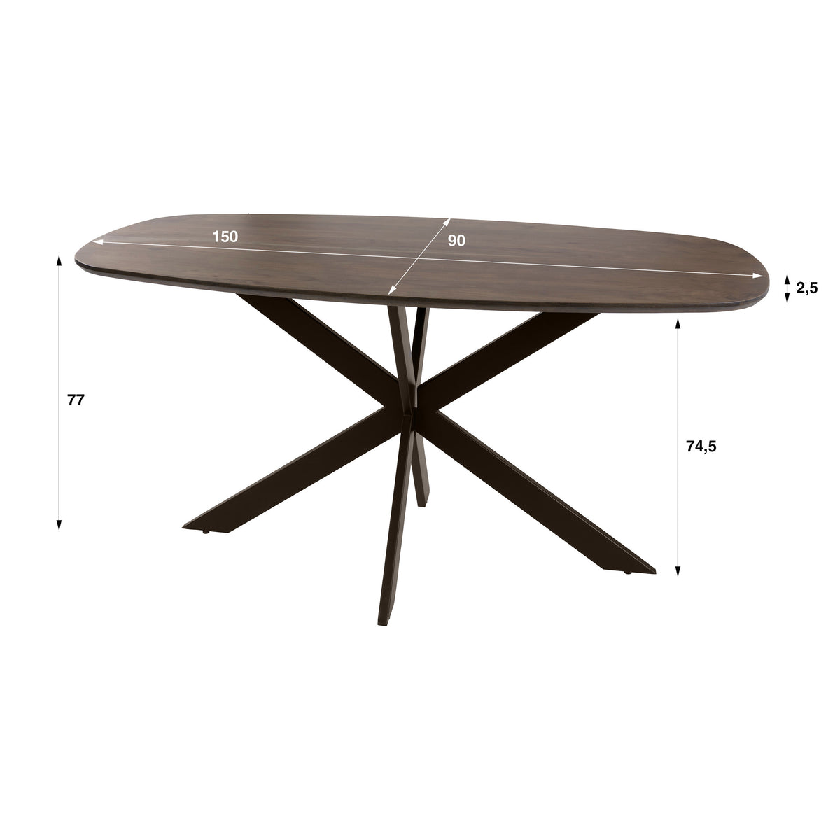 Esstisch Arhus Massiv dänisch oval 150cm