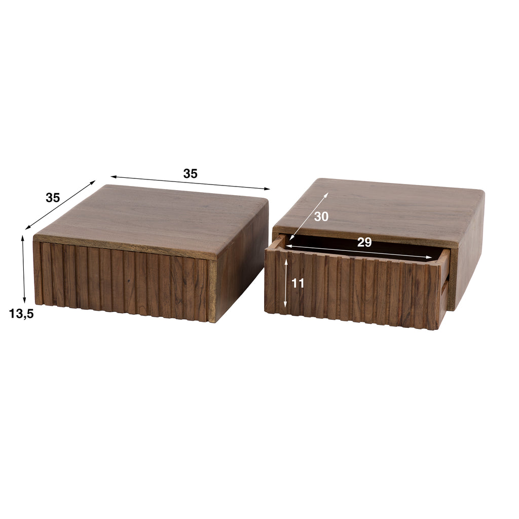 Nachttisch Carve schwebend 1 Schublade 2-er Pack