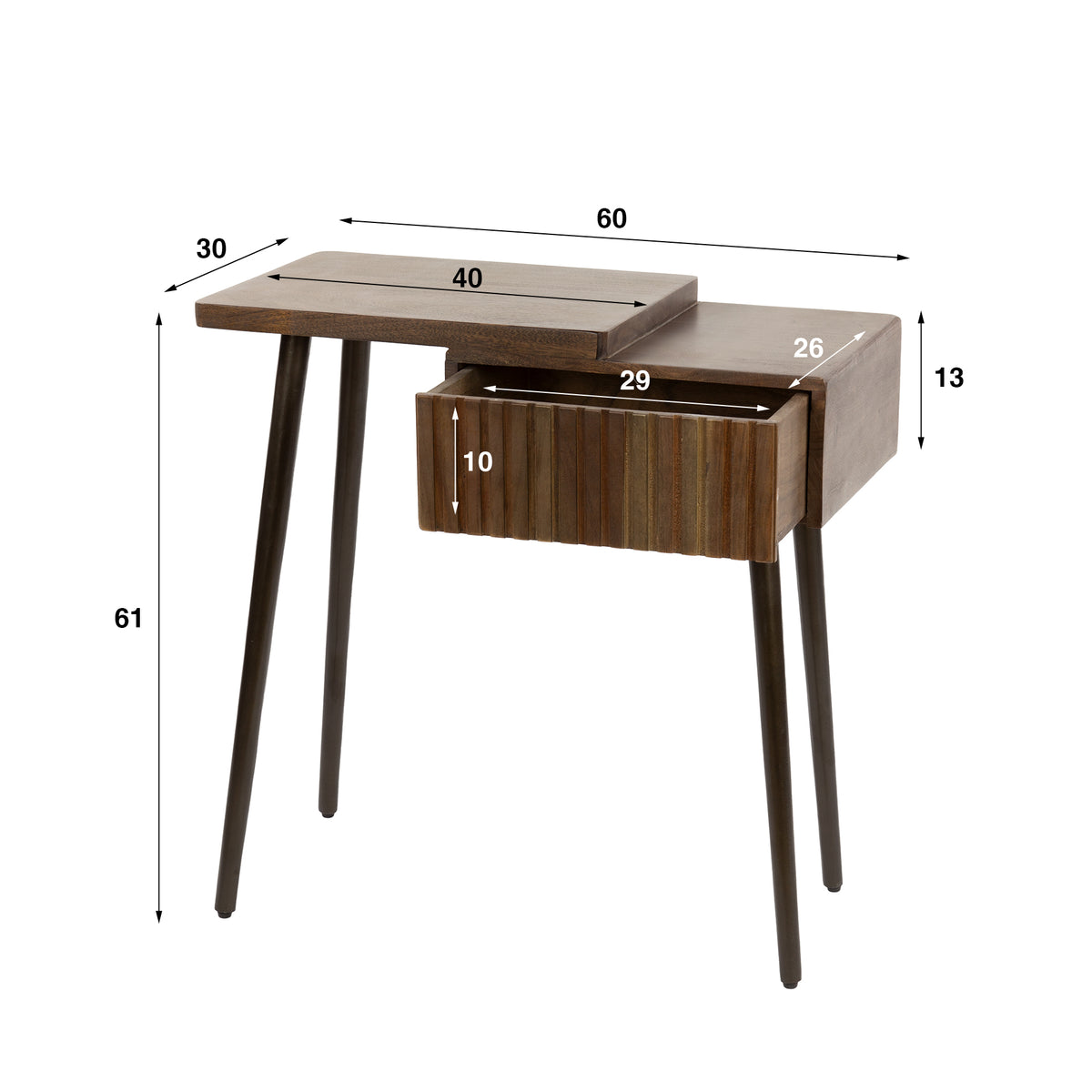 Nachttisch Carve 1 Schublade links